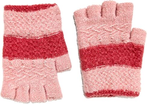AIMI 3 Pairs Kids Fingerless Knit Fall Winter Warm Mittens Gloves Red Pink 3 Colors for Girls Half Finger Gloves in Saudi Arabia