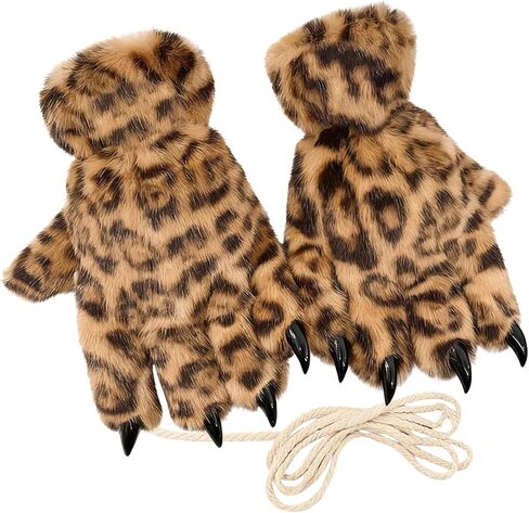 Holiberty Winter Cute Animal Plush Gloves Thermal Fleece Lined Hand Warmer Bear Penguin Mittens Cold Weather Cartoon Gloves in Saudi Arabia