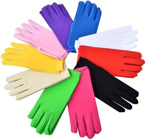 1pair Sexy Short Spandex White Bridal Gloves Black Red Waist Length Women Dance Party Wedding Gloves Full Finger in Saudi Arabia