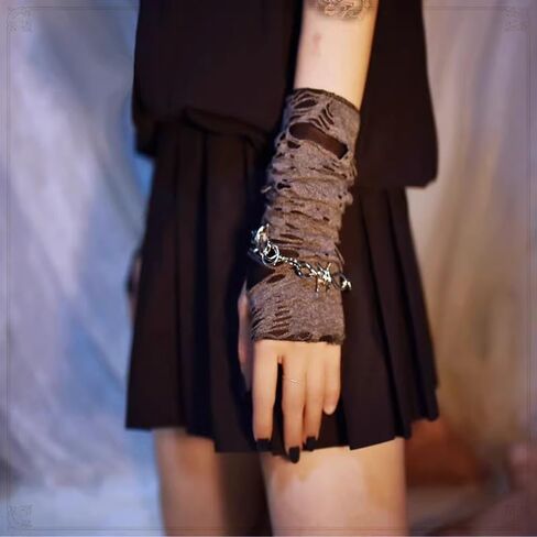 1Pair Sexy Gothic Black Fingerless Long Glove Halloween Funny Punk Rock Gloves Hip Pop Jazz Disco Mittens in Saudi Arabia