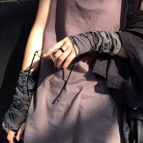 1Pair Sexy Gothic Black Fingerless Long Glove Halloween Funny Punk Rock Gloves Hip Pop Jazz Disco Mittens in Saudi Arabia
