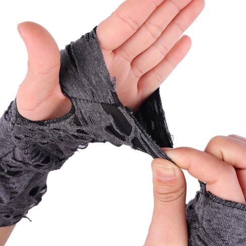 1Pair Sexy Gothic Black Fingerless Long Glove Halloween Funny Punk Rock Gloves Hip Pop Jazz Disco Mittens in Saudi Arabia