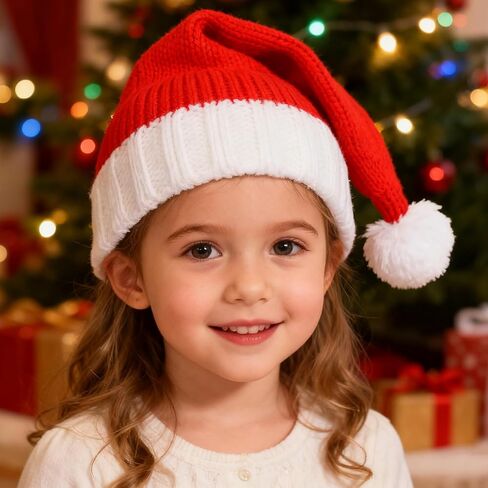 Christmas Hat for Kids 1-4 Years Santa Winter Baby Slouchy Beanie Windproof Warm Knit in Saudi Arabia