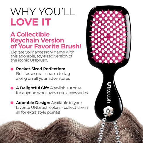 FHI Heat UNbrush Keychain Super Mini Hair Brush — Collectible Miniature Charm for Bags and Keys — Accessory for Beauty Lovers in Saudi Arabia