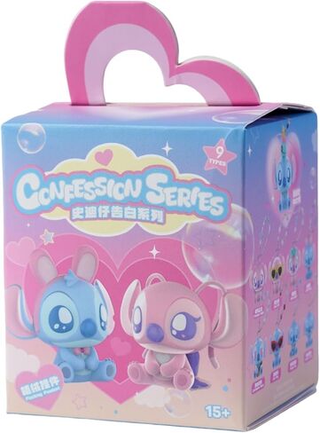 MINISO Disney Stitch Confession Flocked Surprise Box Pendant Mystery Blind Box Cute Collectible Keychain Charm Decorations for Key Backpack Birthday Gifts, Single Box in Saudi Arabia
