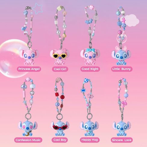 MINISO Disney Stitch Confession Flocked Surprise Box Pendant Mystery Blind Box Cute Collectible Keychain Charm Decorations for Key Backpack Birthday Gifts, Single Box in Saudi Arabia