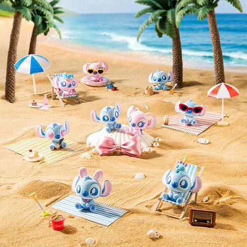 MINISO Disney Stitch Confession Flocked Surprise Box Pendant Mystery Blind Box Cute Collectible Keychain Charm Decorations for Key Backpack Birthday Gifts, Single Box in Saudi Arabia