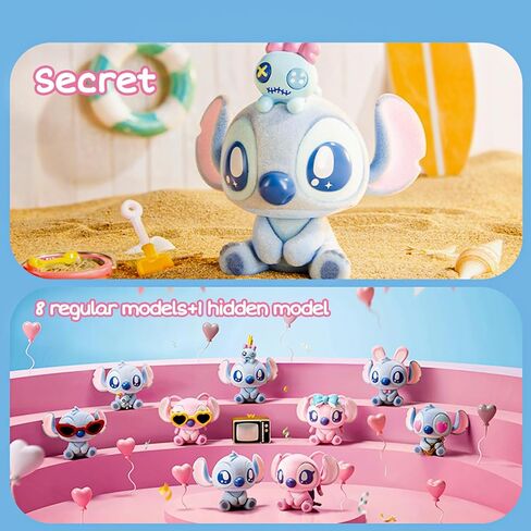 MINISO Disney Stitch Confession Flocked Surprise Box Pendant Mystery Blind Box Cute Collectible Keychain Charm Decorations for Key Backpack Birthday Gifts, Single Box in Saudi Arabia