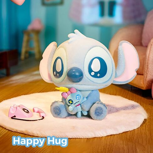 MINISO Disney Stitch Confession Flocked Surprise Box Pendant Mystery Blind Box Cute Collectible Keychain Charm Decorations for Key Backpack Birthday Gifts, Single Box in Saudi Arabia