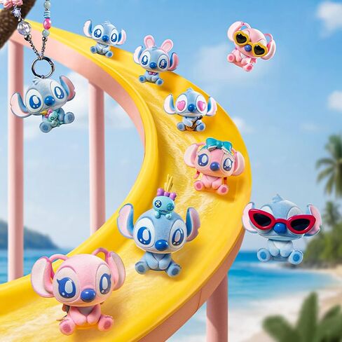 MINISO Disney Stitch Confession Flocked Surprise Box Pendant Mystery Blind Box Cute Collectible Keychain Charm Decorations for Key Backpack Birthday Gifts, Single Box in Saudi Arabia