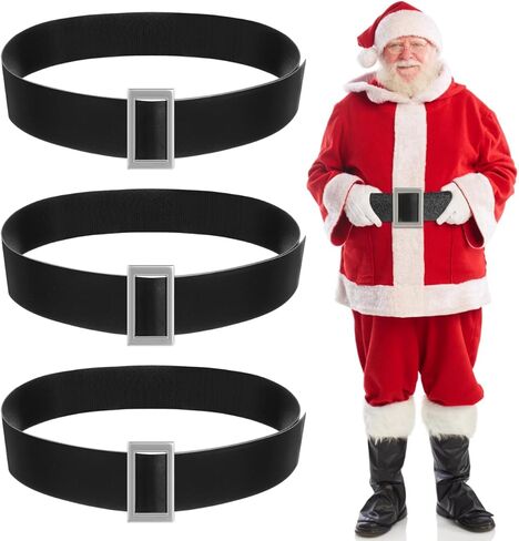 3Pcs Santa Belts for Adults, 1.8'' Wide Leather Christmas Santa Belts With Buckle For Santa Suit Accessories,Black Santa Belts for Men and Women for Christmas Costumes Cosplay Supplies 47 Inches L in Saudi Arabia