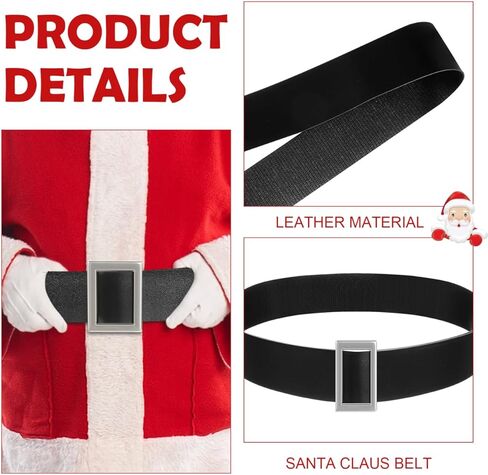 3Pcs Santa Belts for Adults, 1.8'' Wide Leather Christmas Santa Belts With Buckle For Santa Suit Accessories,Black Santa Belts for Men and Women for Christmas Costumes Cosplay Supplies 47 Inches L in Saudi Arabia