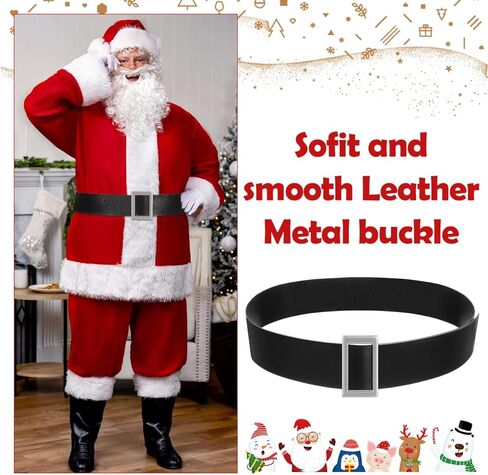 3Pcs Santa Belts for Adults, 1.8'' Wide Leather Christmas Santa Belts With Buckle For Santa Suit Accessories,Black Santa Belts for Men and Women for Christmas Costumes Cosplay Supplies 47 Inches L in Saudi Arabia