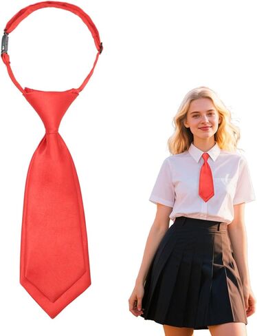 Neck Ties for Women Girls, Adjustable Pre-Tied Womens Tie Cute Ladies Neckties for School Uniform Cosplay Daily in Saudi Arabia