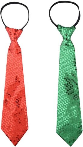 Christmas Ties Nekties for Boys Kids Zipper Neck Ties Black Silver Glitter Tie Gold Red Sparkly Necktie for Boys in Saudi Arabia