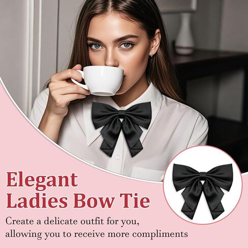 ربطة عنق نسائية بلون سادة، ربطة عنق للسيدات والفتيات مربوطة مسبقًا، ربطة عنق موحدة للقميص اليومي وحفلات التخرج المدرسية in Saudi Arabia