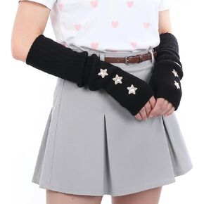 1 Pair of Cute Star Arm Warmer, Half Finger Adorable Accessories for Teen Girl Gloves Knitted Fingerless Mittens in Kuwait