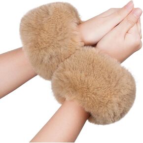 choyaxo Faux Fur Wrist Cuffs White Arm Warmers for Women Party Costumes Accessory in Saudi Arabia