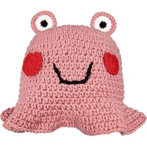 Frog Hat for Adult Cute Crochet Frog Bucket Hat with 3D Eyes and Smile Face Funny Animal Costume Gifts for Men Women in Kuwait