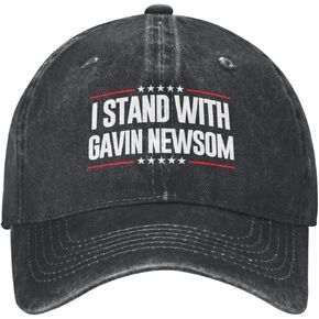 قبعة I Stand with Governor Gavin Newsom قبعة مجانية لسائقي الشاحنات من Gavin Newsom للرجال والنساء باللون الأسود in Kuwait