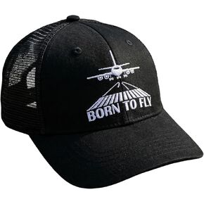 InnoBeta Pilot Gifts Trucker Hat for Men Women - Adjustable Cotton Embroidered Cap - Aviation, Airplane Gifts for Aviator Black in Saudi Arabia
