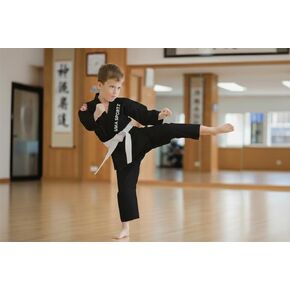 Brazilian Jiu-Jitsu (BJJ) Lightweight Training Gi for Kids | 100% Cotton-Poly Blend | with Free White Belt in Kuwait
