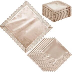 6 Pcs 23'' Lap Scarf for Women Christian Church with Lace Ladies Satin Lace Handkerchief for Covers Church Office in Kuwait