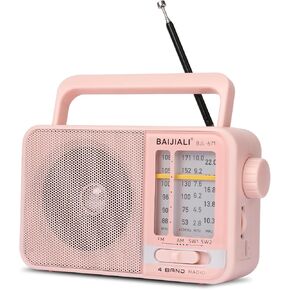 راديو محمول AM FM، راديو ترانزستور AM FM محمول مع مكبر صوت عالٍ، راديو صغير يعمل ببطارية أو USB DC، مناسب للاستخدام الداخلي والخارجي والطوارئ (BJL-671) in Kuwait