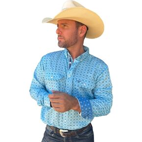 Drover Cowboy Threads Men's Long Sleeve, Signature Series Performance Vent Shirt in Kuwait