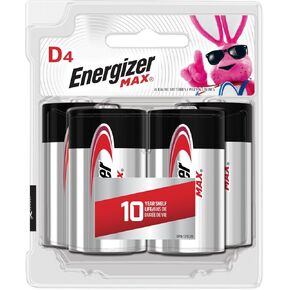 Energizer D Batteries, Max Premium D Cell Batteries Alkaline, 4 Count in Saudi Arabia