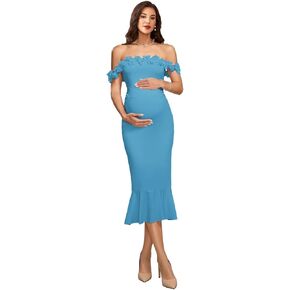 فستان حمل ثلاثي الأبعاد مكشوف الكتفين للتصوير الفوتوغرافي 2026 فساتين حمل حورية البحر من الساتان لاستحمام الطفل in Kuwait