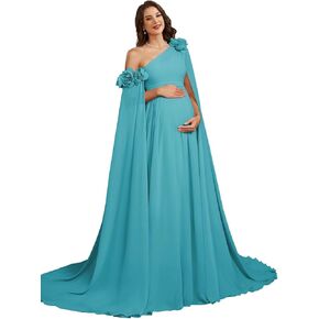 فستان حمل بكتف واحد لالتقاط الصور مع فساتين استحمام للأطفال من الشيفون بأكمام كيب in Kuwait