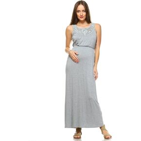فستان ماكسي للحوامل من وايت مارك MTR302-Grey-XL، رمادي - مقاس كبير جدًا in Kuwait