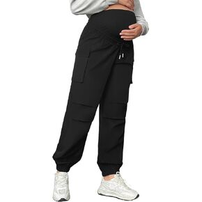 السراويل النسائية الأمومة فوق البطن الحمل ركض Sweatpants السببية تمتد فرك السراويل مع جيوب in Kuwait