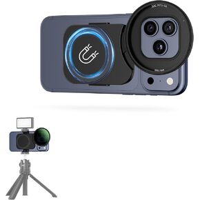 67mm Universal Magnetic Lens Filter Adapter for iPhone 15 Pro 14 Pro 15 Pro Mx 14 Pro Max, Phone Lens Filter Ring with 1/4-20" Tripod Screw & Cold Shoe Mount for Vlogging Video Record (No Filter in Saudi Arabia