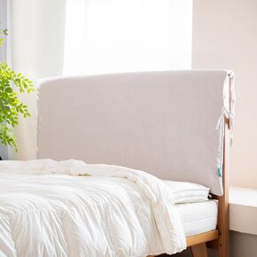 غطاء اللوح الأمامي سميك وناعم قابل للتمدد مع أشرطة ربط آمنة، واقي ضد الغبار للسرير المنجد (79 * 28 بوصة، بيج) in Kuwait