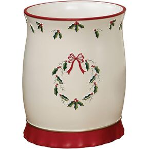 Touch of Class Holly Wreath Wastebasket Eggshell in Kuwait