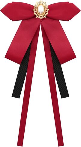 Bow Tie for Women Girl Ribbon Rhinestone Womens Bow Ties Adjustable Pre-tied Bowtie for Party Uniform Wedding Prom in Saudi Arabia
