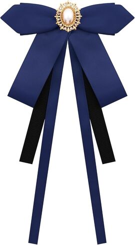 Bow Tie for Women Girl Ribbon Rhinestone Womens Bow Ties Adjustable Pre-tied Bowtie for Party Uniform Wedding Prom in Saudi Arabia