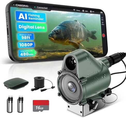Chasing Canfish CF1 Underwater Fishing Camera Kit,1080P Full HD Portable Video Fish Finder,APP Remote Control Real-time Observation,Fishing Camera in Saudi Arabia