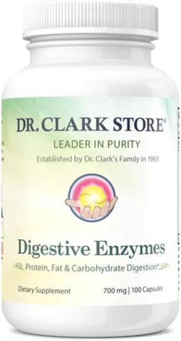 Dr. Clark Digestive Enzymes Supplement, 700mg, 50 Gelatin Capsules in Kuwait