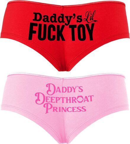 Knaughty Knickers Daddys Little Fuck Toy and Deepthroat Princess 2 Pack Bundle - Small in Saudi Arabia