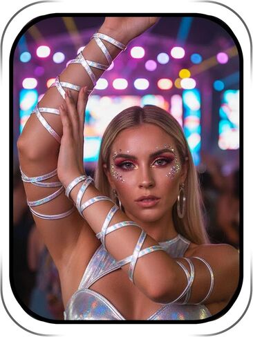أغطية للذراع، زي EDC بأشرطة ذهبية لليد، أكمام EDM Rave، إكسسوارات المهرجانات للنساء in Kuwait