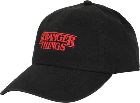 قبعة بيسبول سوداء غير منظمة تحمل شعار Bioworld Stranger Things in Kuwait