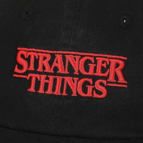 قبعة بيسبول سوداء غير منظمة تحمل شعار Bioworld Stranger Things in Kuwait