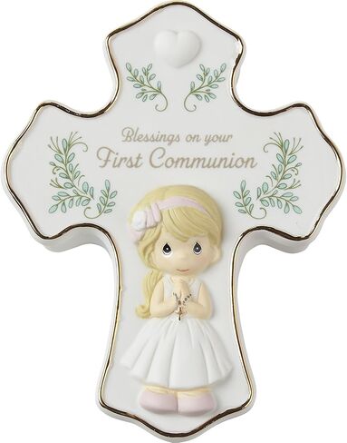 Precious Moments 222407 Blessings On Your First Communion Girl Bisque Porcelain/Plastic Rosary Box with Rosary in Saudi Arabia