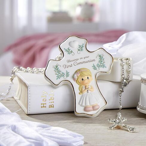 Precious Moments 222407 Blessings On Your First Communion Girl Bisque Porcelain/Plastic Rosary Box with Rosary in Saudi Arabia
