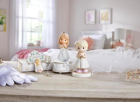 Precious Moments 222407 Blessings On Your First Communion Girl Bisque Porcelain/Plastic Rosary Box with Rosary in Saudi Arabia