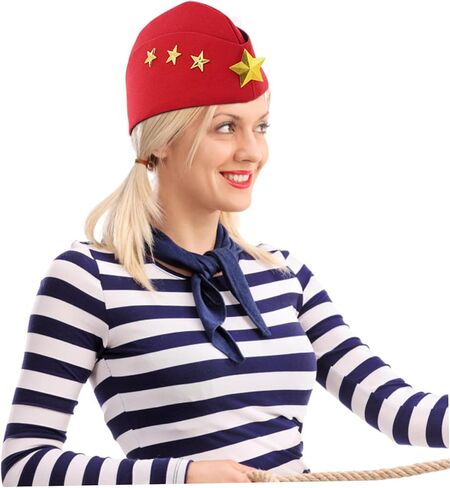 Sailor Dance Hat Berets Cap for Square Dance Stylish and Cozy Stewardess Boat Cap for Parties and Performances Unisex Design Red in Saudi Arabia