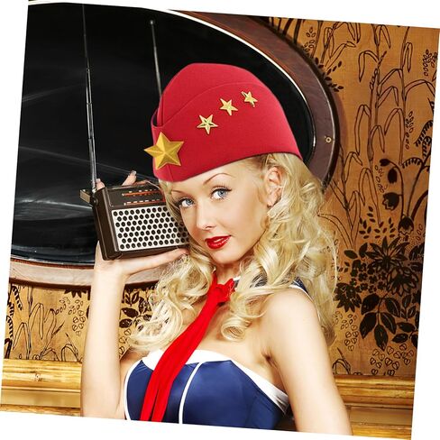 Sailor Dance Hat Berets Cap for Square Dance Stylish and Cozy Stewardess Boat Cap for Parties and Performances Unisex Design Red in Saudi Arabia